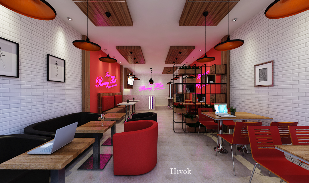 Interior Cafe minimalis - hivokstudio
